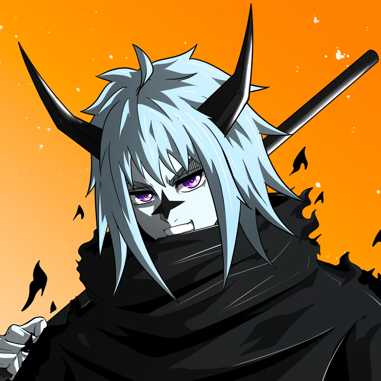 ALIEN #100. Illustration du NFT Alienzone. Eyes: Futâime; Hair: Akuma; Mark: Seikoku.