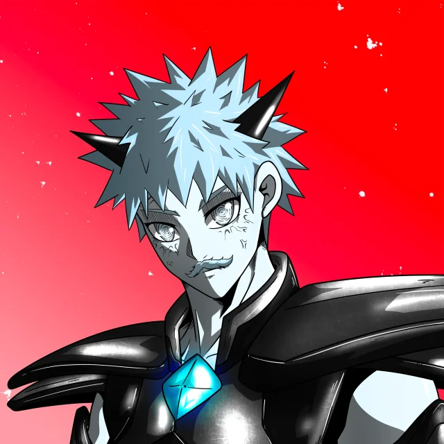 ALIEN #105. Alienzone digital collectible artwork. Eyes: Konran; Hair: Senêben; Mark: None.