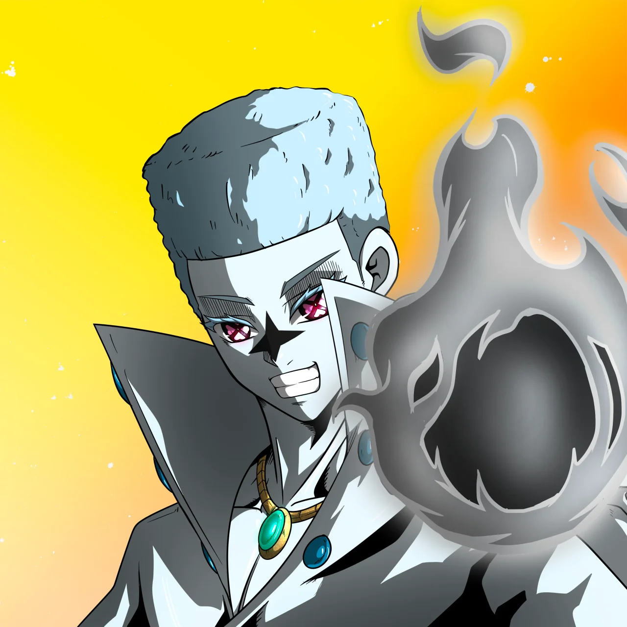 ALIEN #114. Alienzone digital collectible artwork. Eyes: Shinmoku; Hair: Shikakui; Mark: Seikoku.