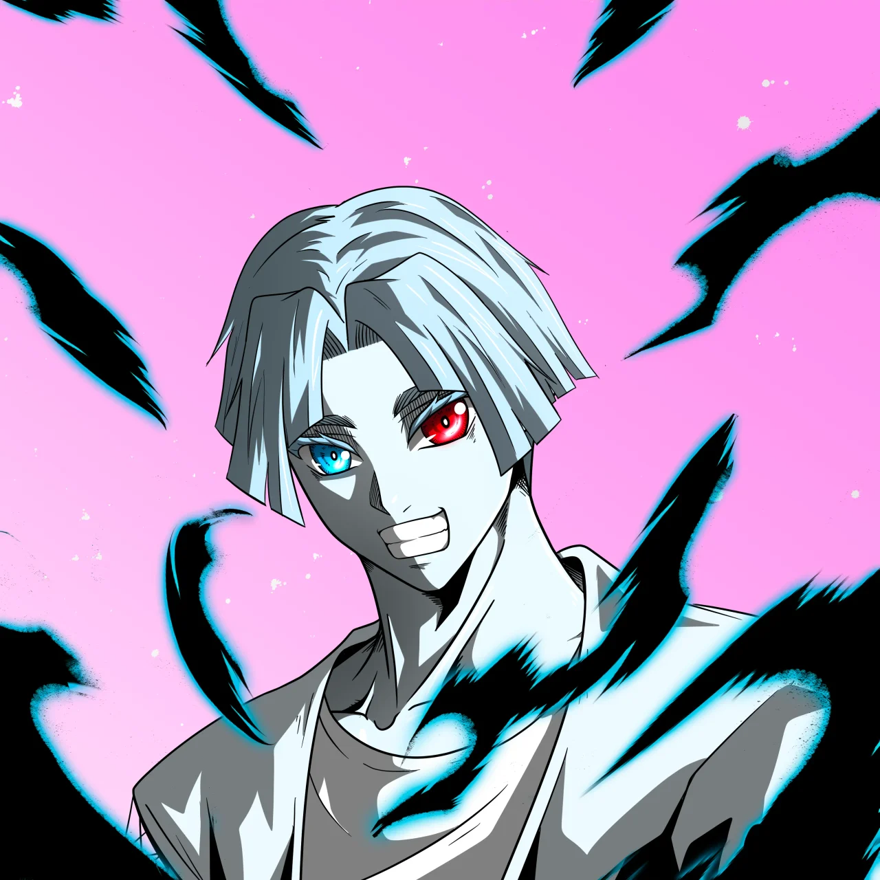 ALIEN #12. Illustration du NFT Alienzone. Eyes: Kôsaiishoku; Hair: Zenbatsu; Mark: None.
