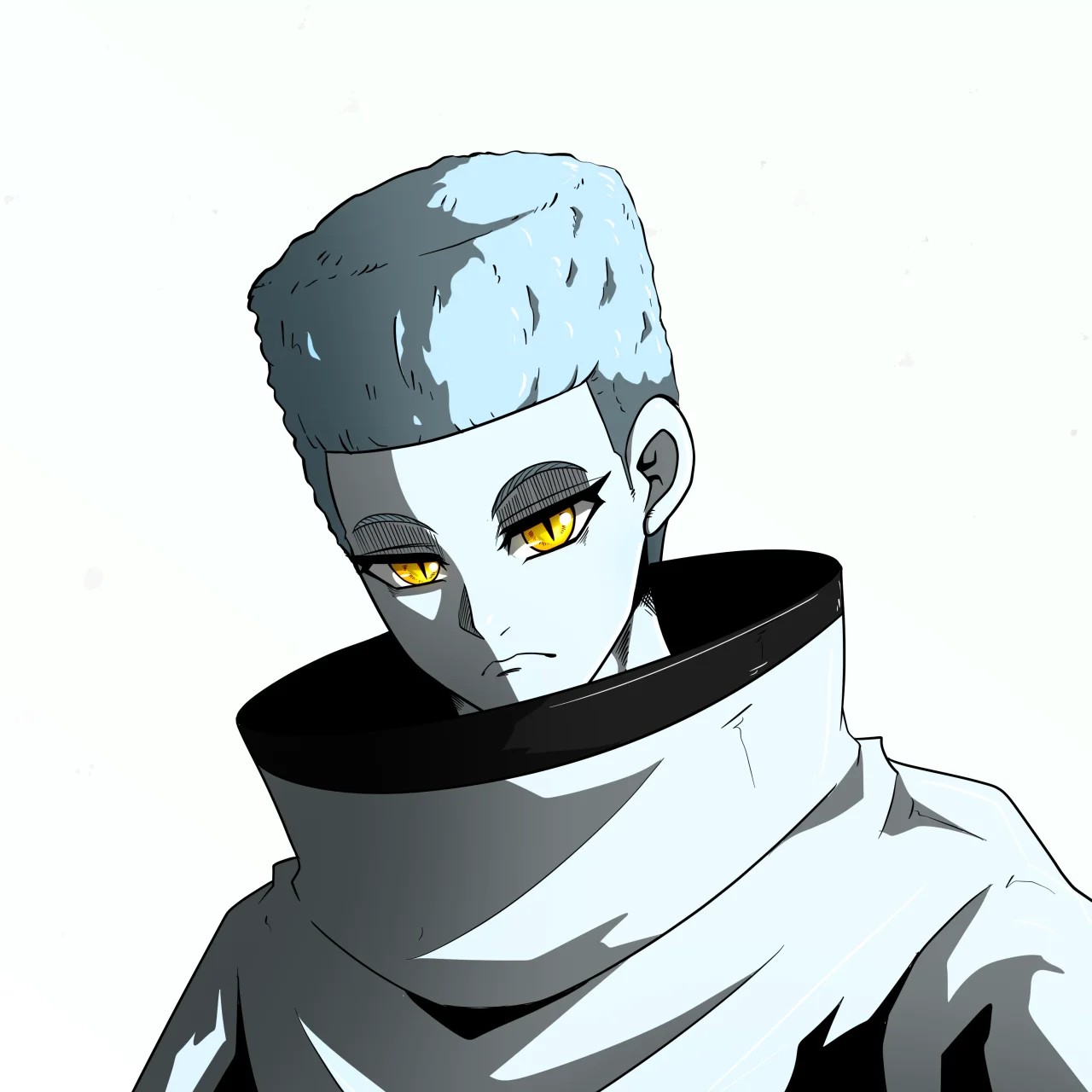 ALIEN #128. Alienzone digital collectible artwork. Eyes: Ryôshi; Hair: Shikakui; Mark: None.