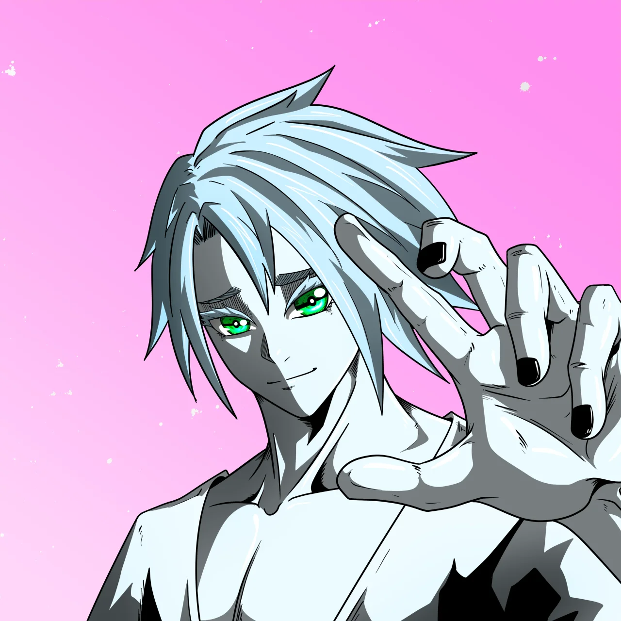 ALIEN #131. Alienzone digital collectible artwork. Eyes: Kôhaimoku; Hair: Bôshuku; Mark: None.
