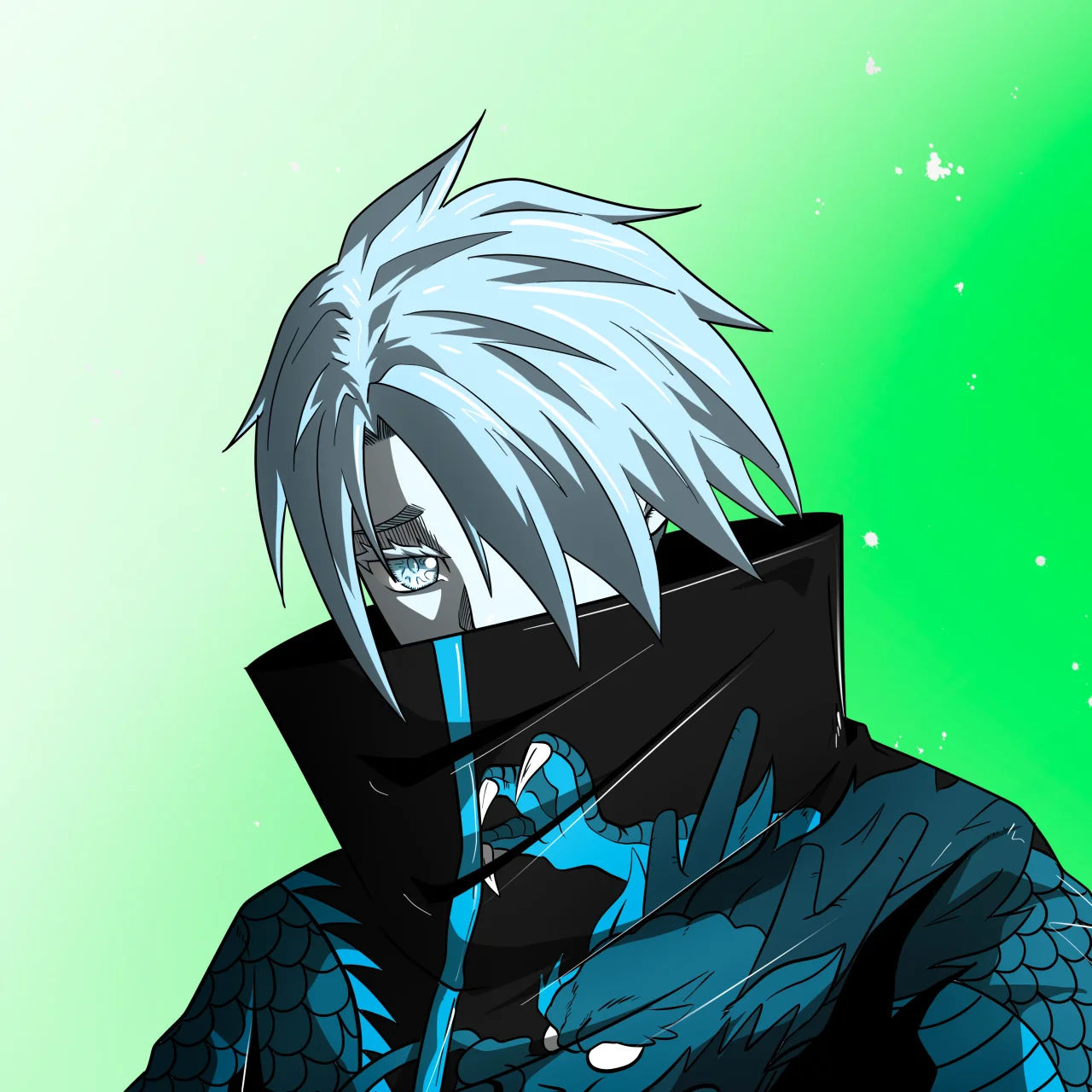 ALIEN #134. Alienzone digital collectible artwork. Eyes: Jûtenteki; Hair: Hidarime; Mark: None.