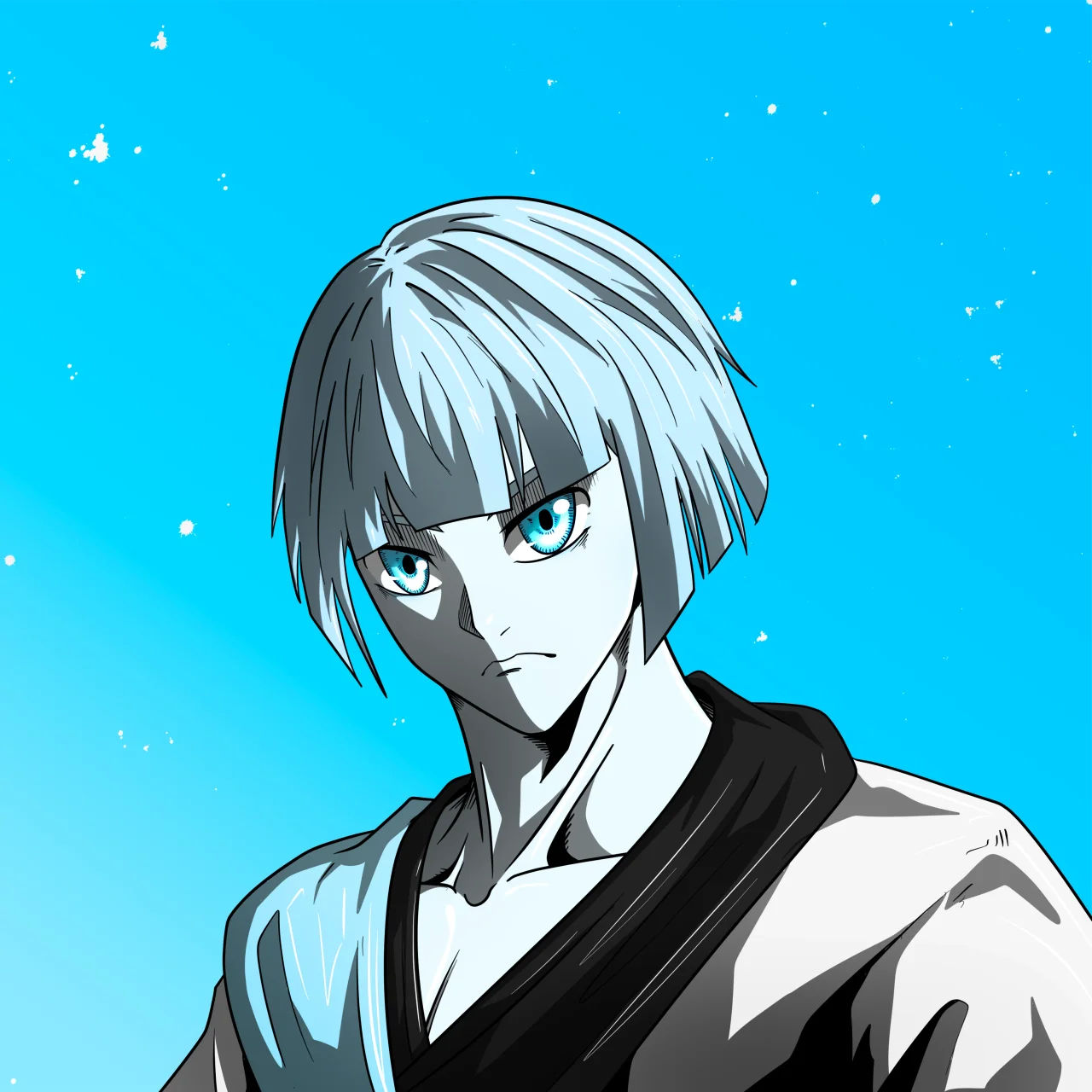 ALIEN #143. Alienzone digital collectible artwork. Eyes: Sêmoku; Hair: Taregami; Mark: None.
