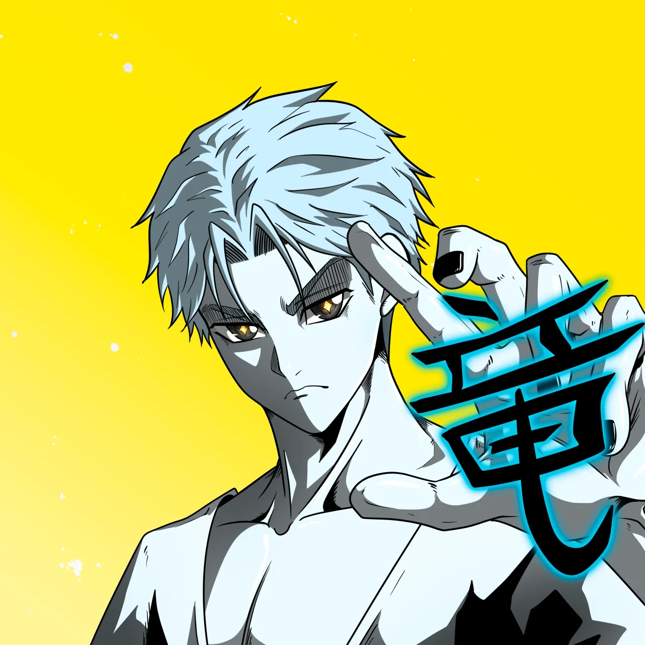 ALIEN #149. Illustration du NFT Alienzone. Eyes: Myôri; Hair: Ikemen; Mark: None.
