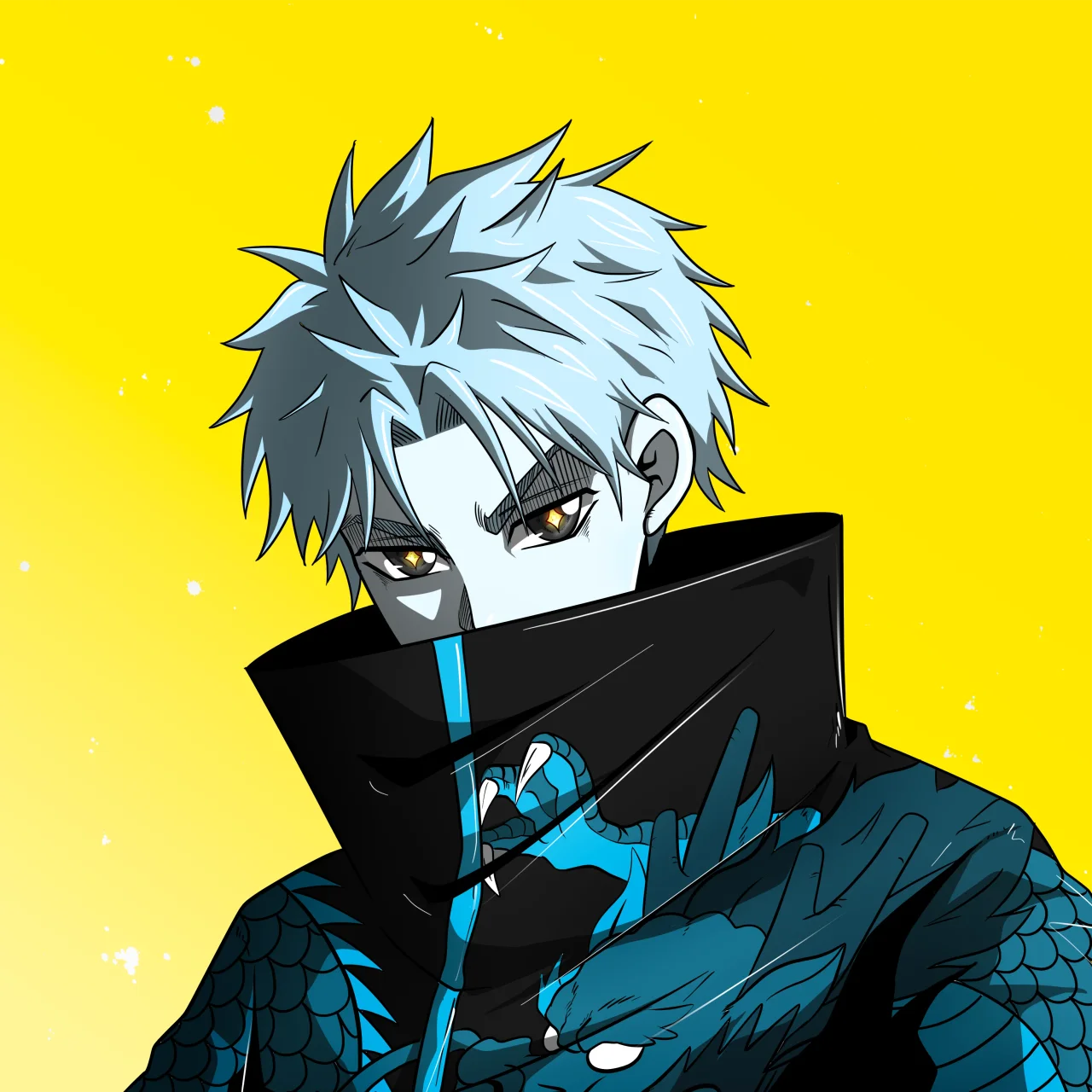 ALIEN #155. Alienzone digital collectible artwork. Eyes: Myôri; Hair: Sanzoku; Mark: None.