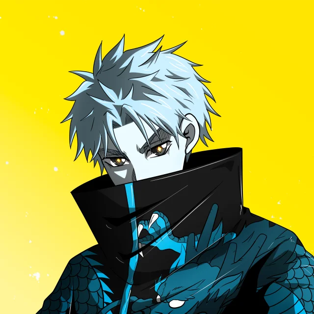 ALIEN #155. Alienzone digital collectible artwork. Eyes: Myôri; Hair: Sanzoku; Mark: None.