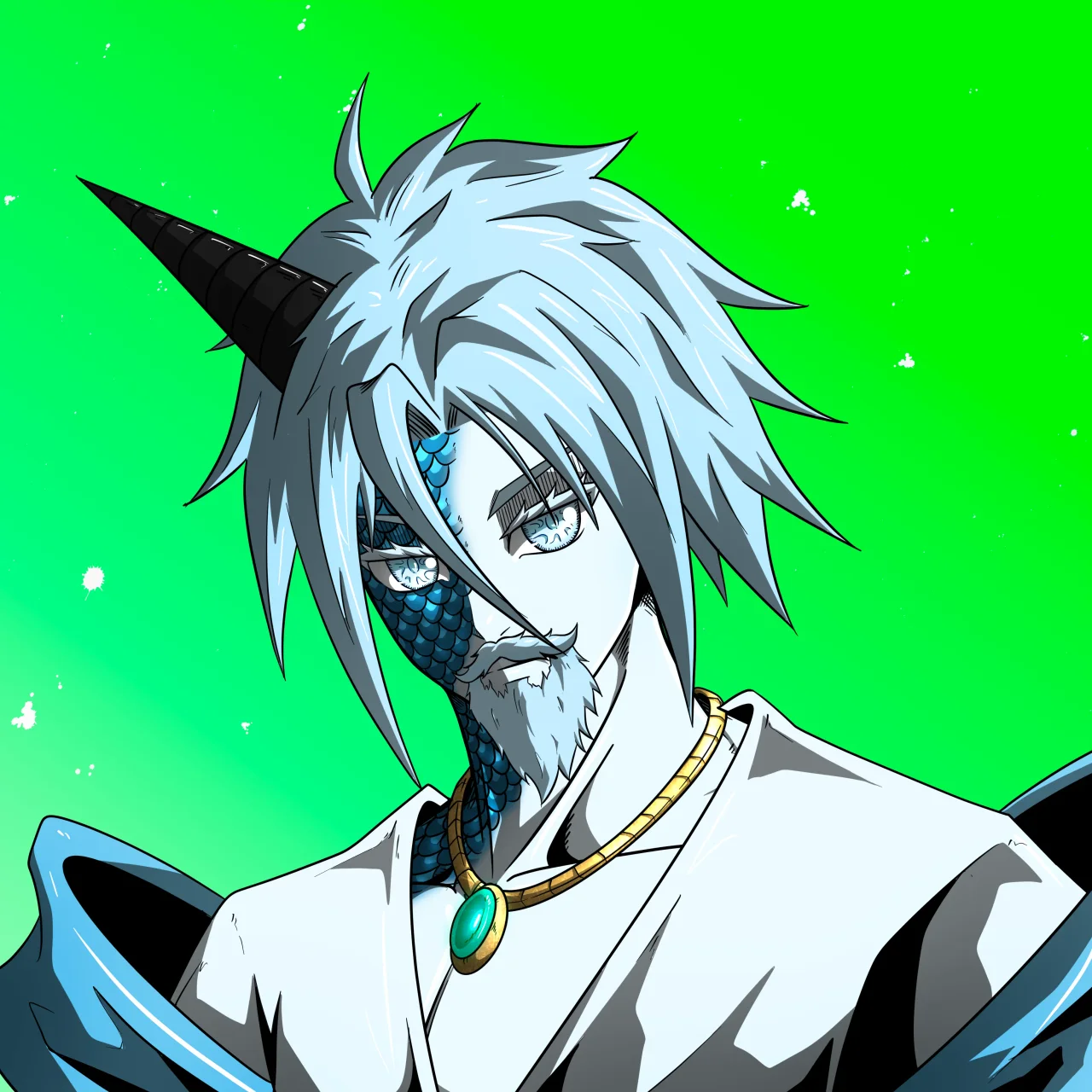 ALIEN #171. Alienzone digital collectible artwork. Eyes: Jûtenteki; Hair: Anben; Mark: Shinrin.