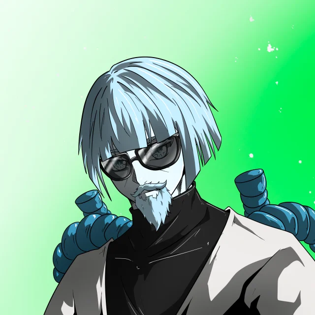 ALIEN #175. Alienzone digital collectible artwork. Eyes: Jûtenteki; Hair: Taregami; Mark: Senzo.