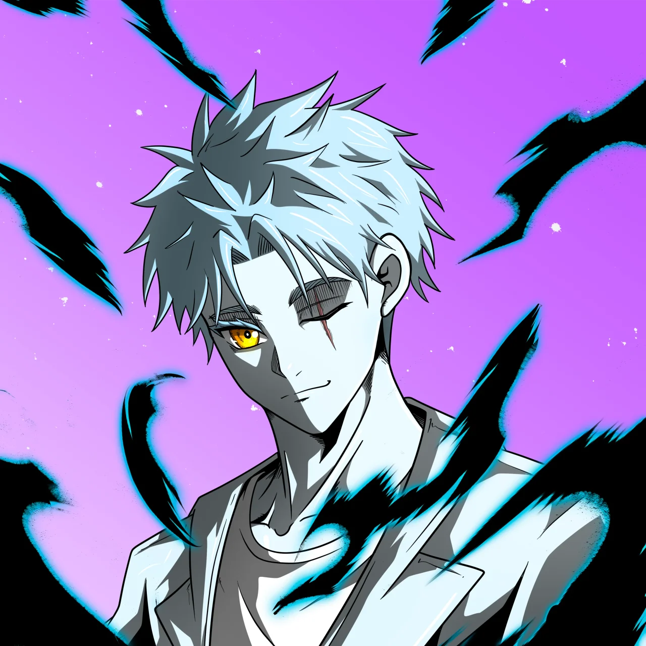 ALIEN #177. Illustration du NFT Alienzone. Eyes: Furukizu; Hair: Sanzoku; Mark: None.