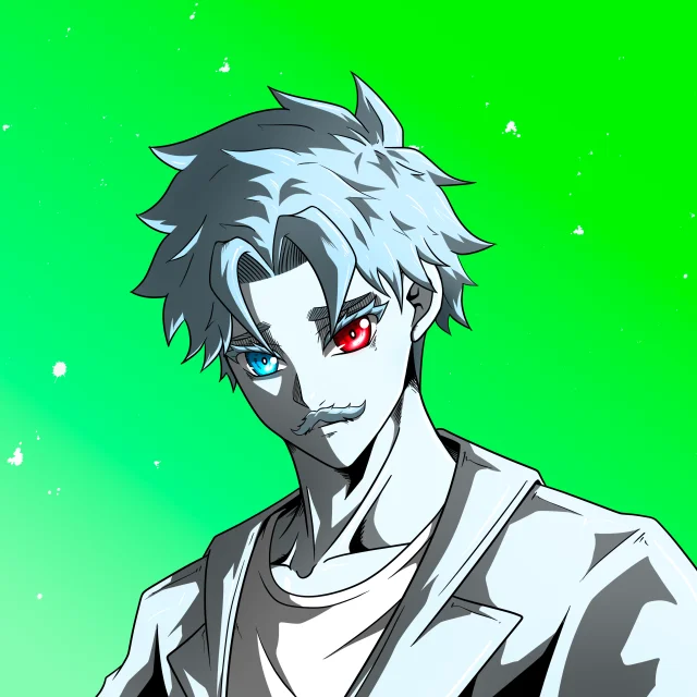 ALIEN #182. Alienzone digital collectible artwork. Eyes: Kôsaiishoku; Hair: Hankôteki; Mark: None.