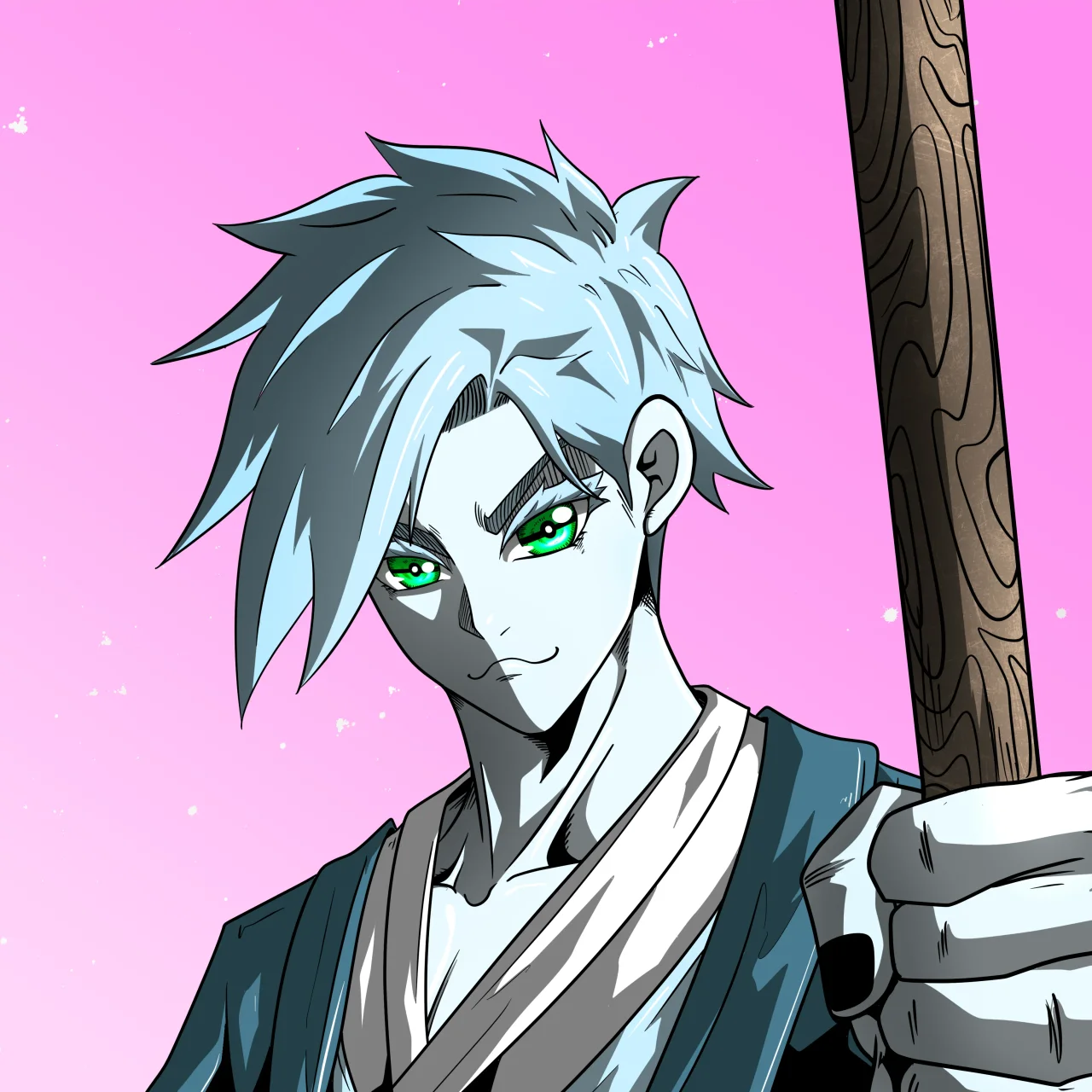 ALIEN #184. Alienzone digital collectible artwork. Eyes: Kôhaimoku; Hair: Migime; Mark: None.