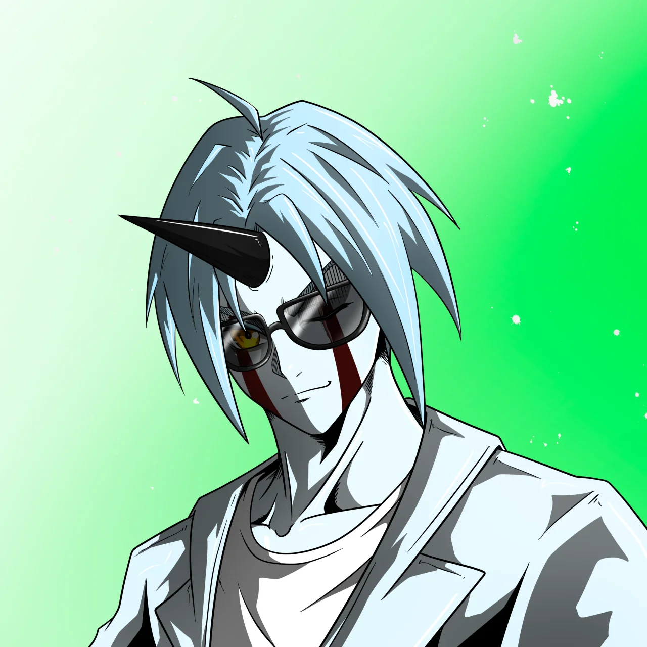 ALIEN #19. Alienzone digital collectible artwork. Eyes: Furukizu; Hair: Ikkakujû; Mark: Yaban.