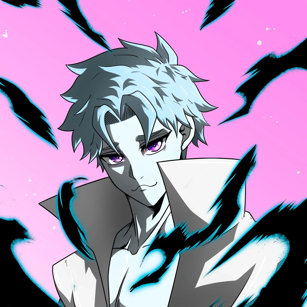 ALIEN #190. Alienzone digital collectible artwork. Eyes: Futâime; Hair: Hankôteki; Mark: None.