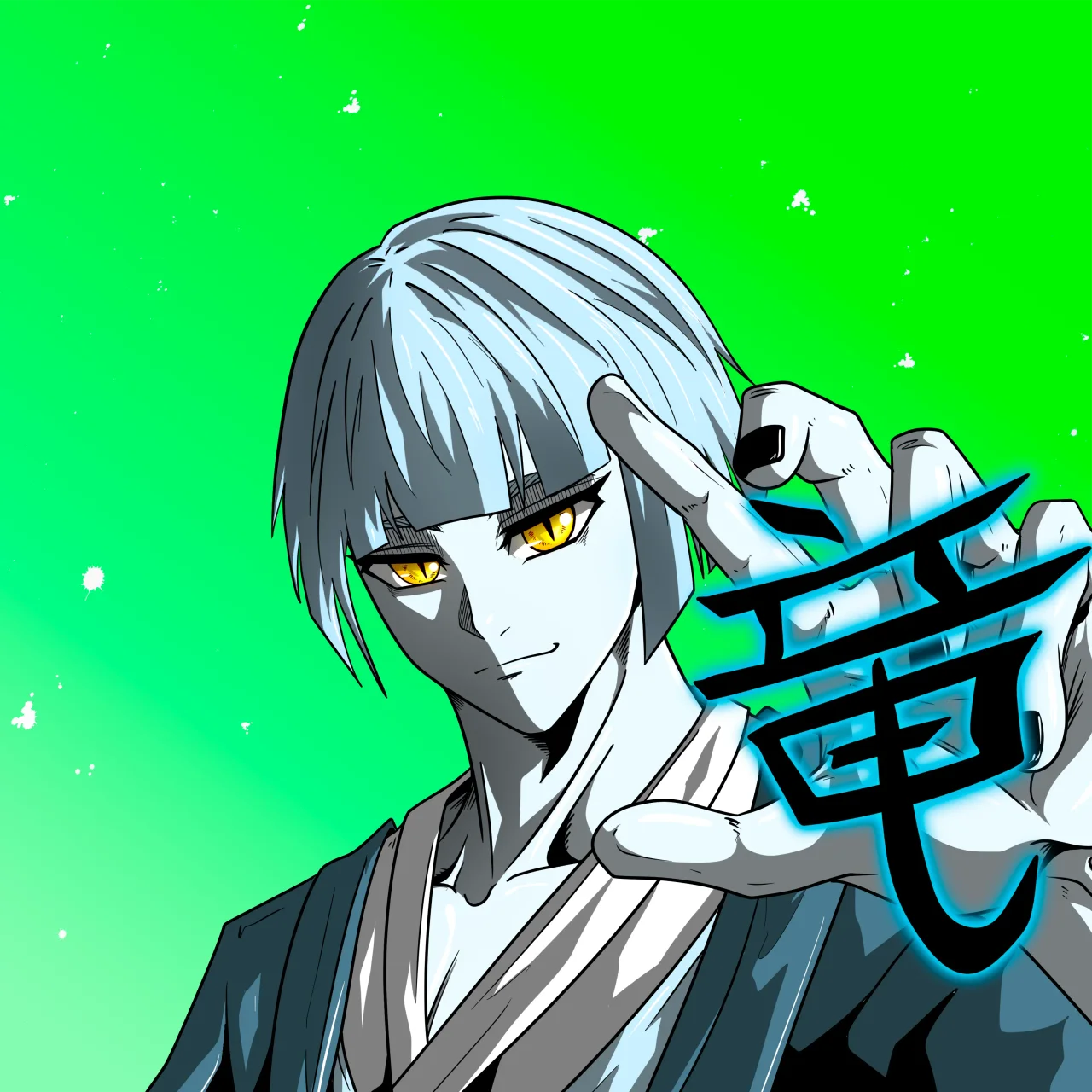 ALIEN #193. Alienzone digital collectible artwork. Eyes: Ryôshi; Hair: Taregami; Mark: None.