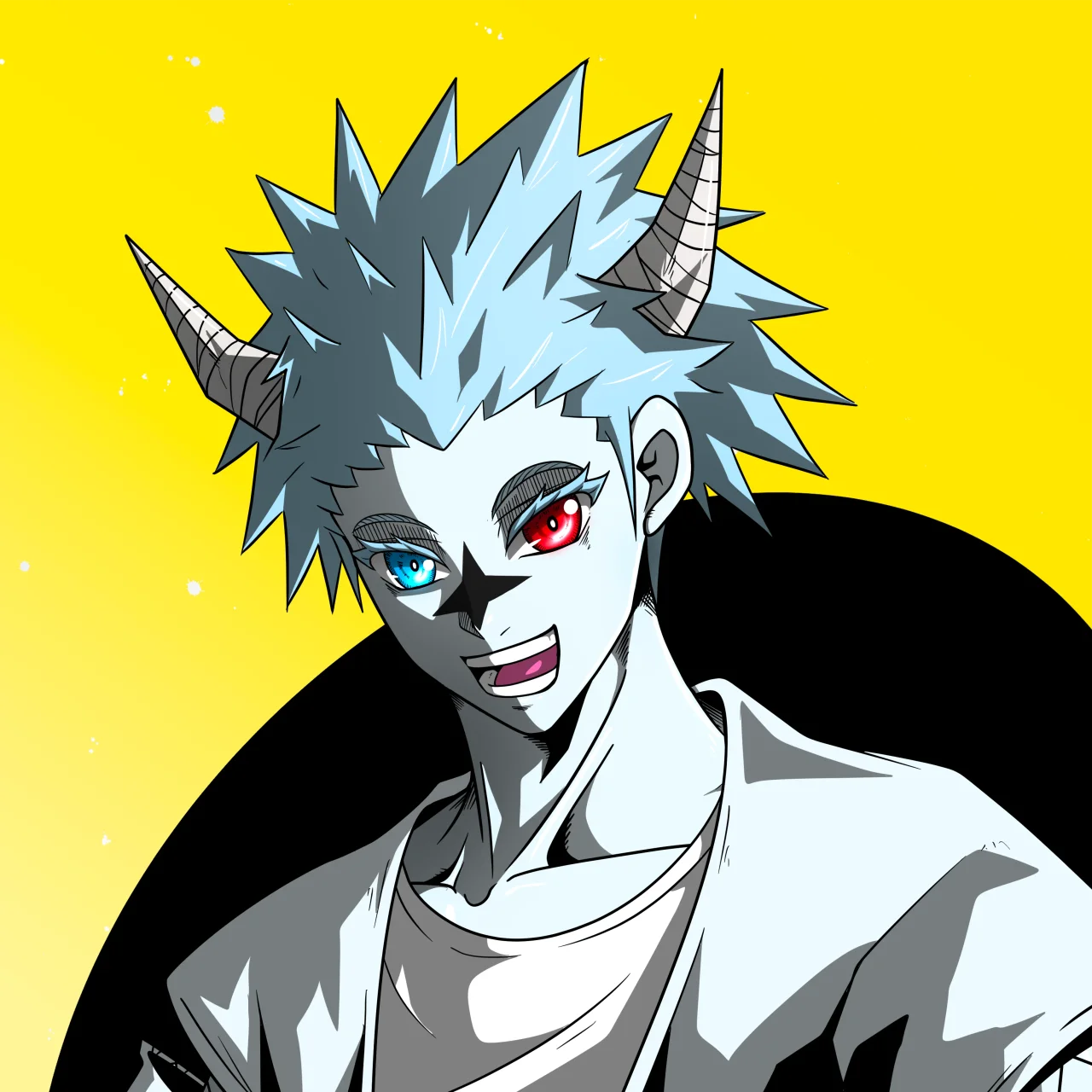 ALIEN #196. Alienzone digital collectible artwork. Eyes: Kôsaiishoku; Hair: Hôkaben; Mark: Seikoku.