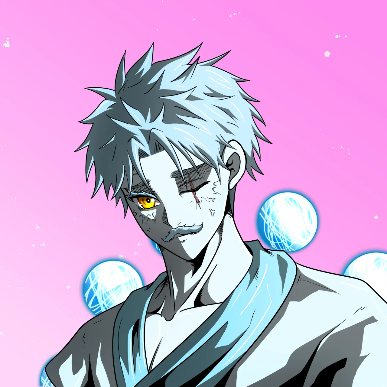 ALIEN #197. Alienzone digital collectible artwork. Eyes: Furukizu; Hair: Sanzoku; Mark: Kekkan.