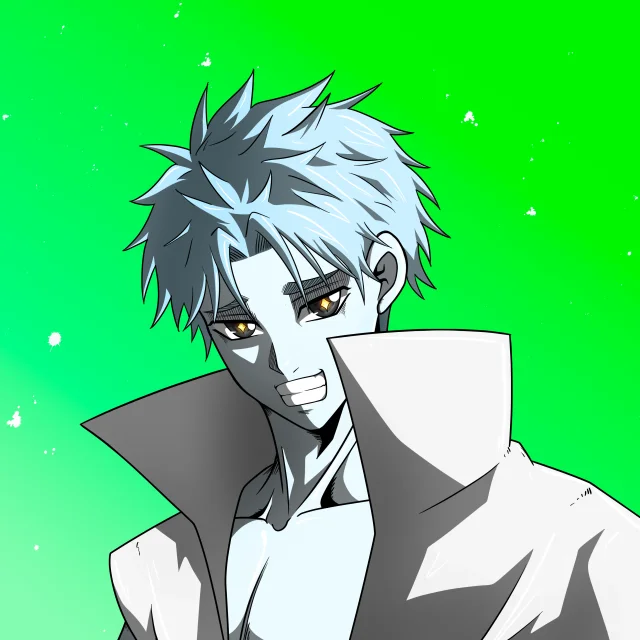 ALIEN #199. Alienzone digital collectible artwork. Eyes: Myôri; Hair: Sanzoku; Mark: None.