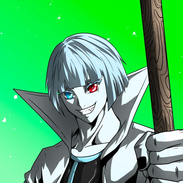 ALIEN #206. Alienzone digital collectible artwork. Eyes: Kôsaiishoku; Hair: Taregami; Mark: None.