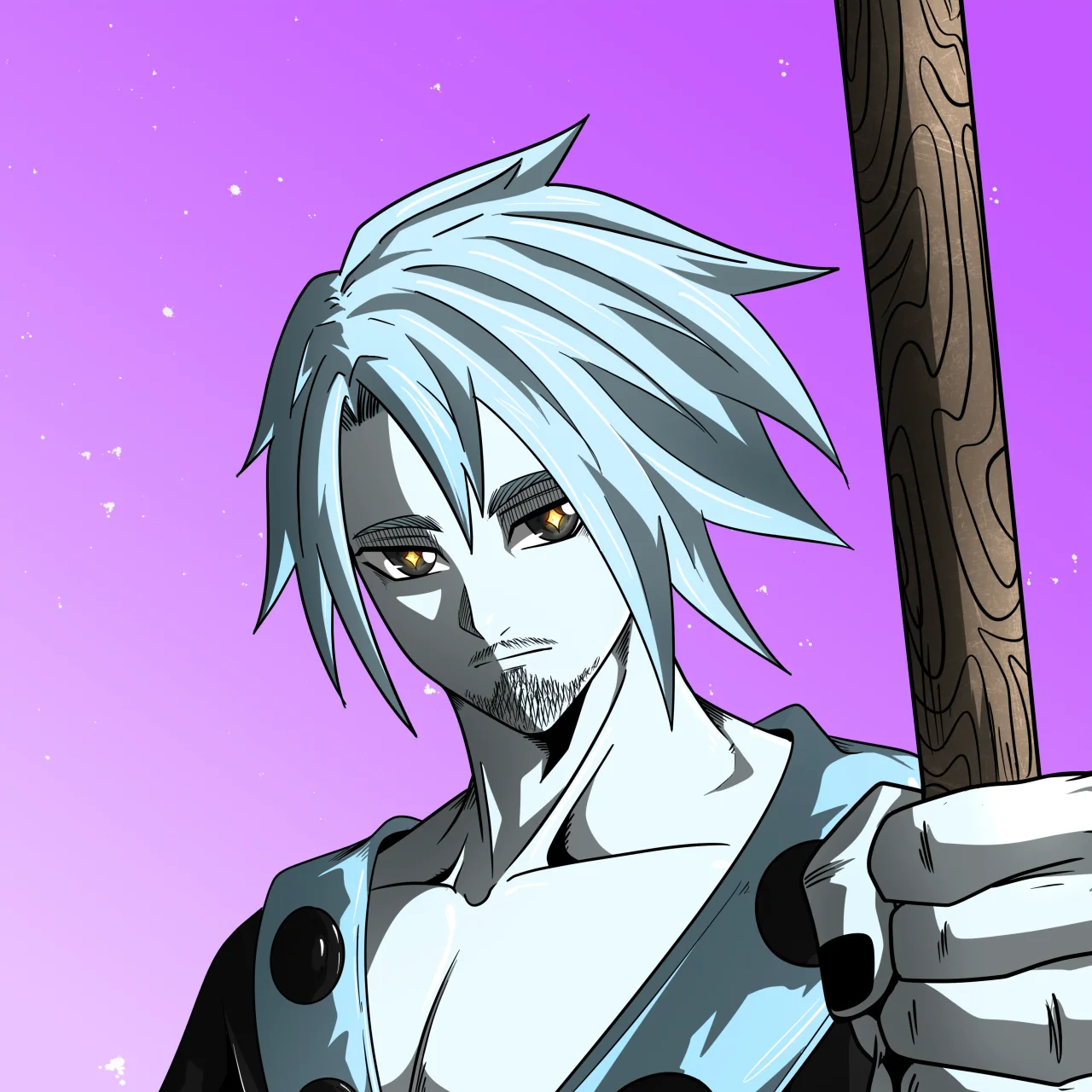 ALIEN #212. Illustration du NFT Alienzone. Eyes: Myôri; Hair: Bôshuku; Mark: None.