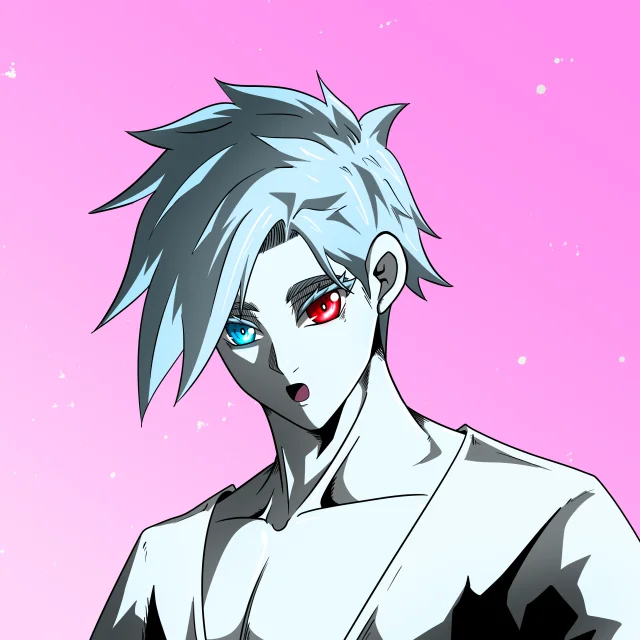 ALIEN #213. Alienzone digital collectible artwork. Eyes: Kôsaiishoku; Hair: Migime; Mark: None.