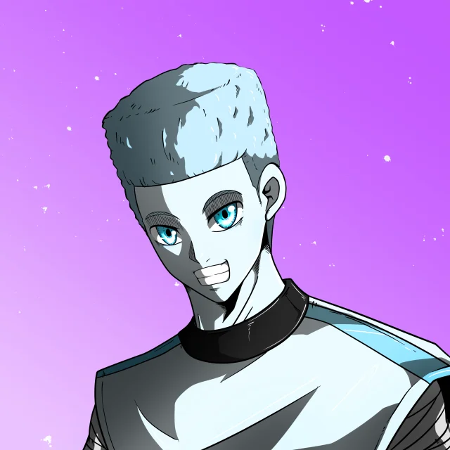 ALIEN #22. Alienzone digital collectible artwork. Eyes: Sêmoku; Hair: Shikakui; Mark: None.