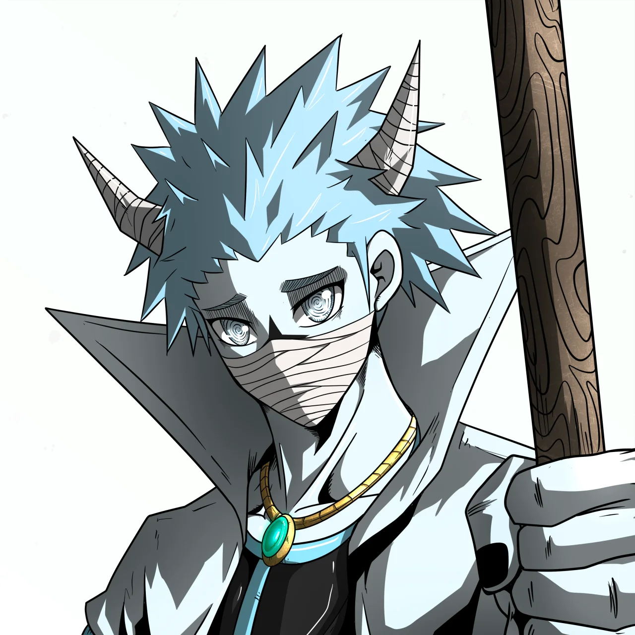 ALIEN #221. Illustration du NFT Alienzone. Eyes: Konran; Hair: Hôkaben; Mark: Seikoku.
