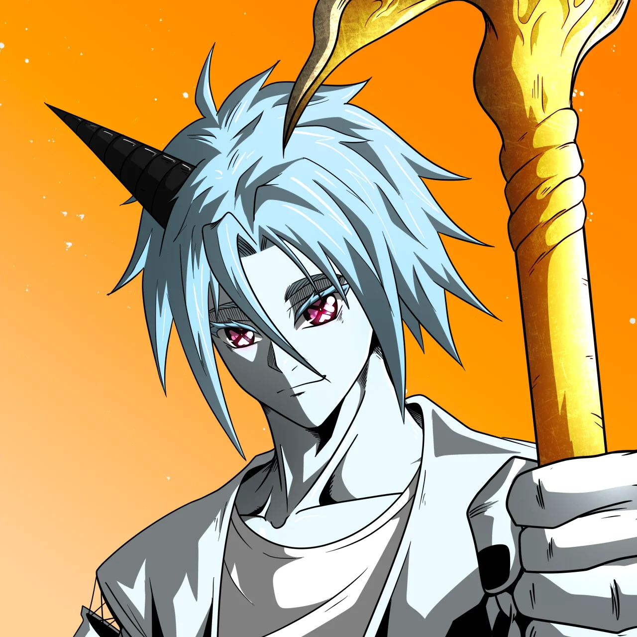 ALIEN #227. Illustration du NFT Alienzone. Eyes: Shinmoku; Hair: Anben; Mark: None.
