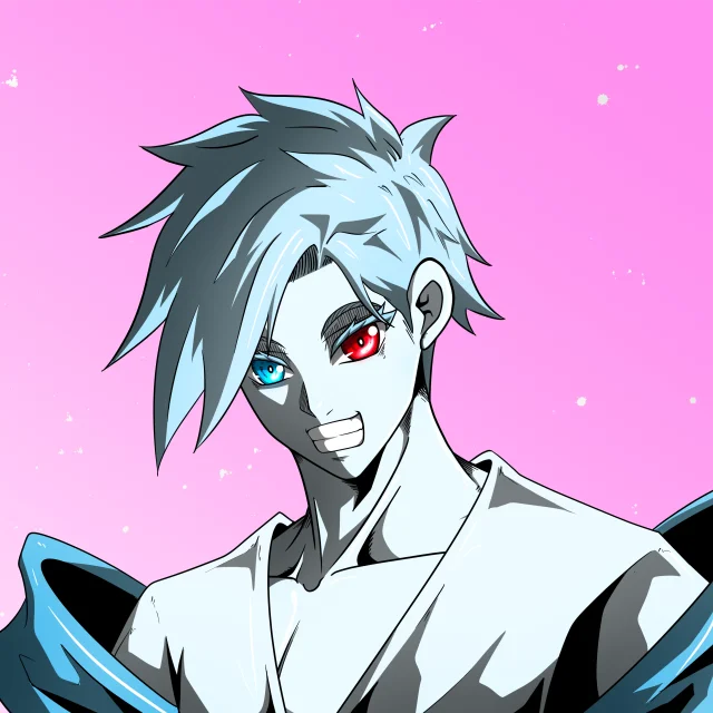 ALIEN #244. Alienzone digital collectible artwork. Eyes: Kôsaiishoku; Hair: Migime; Mark: None.