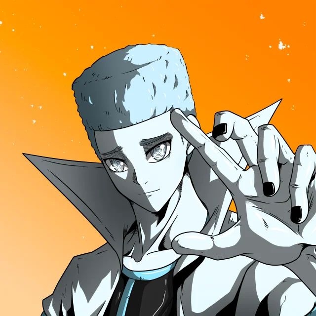 ALIEN #247. Alienzone digital collectible artwork. Eyes: Konran; Hair: Shikakui; Mark: None.