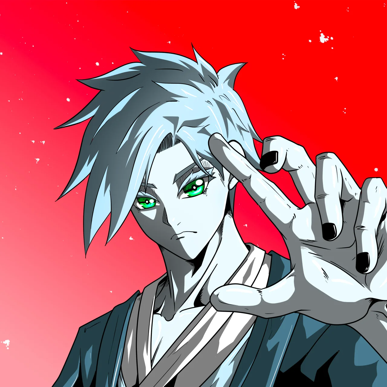 ALIEN #251. Illustration du NFT Alienzone. Eyes: Kôhaimoku; Hair: Migime; Mark: None.