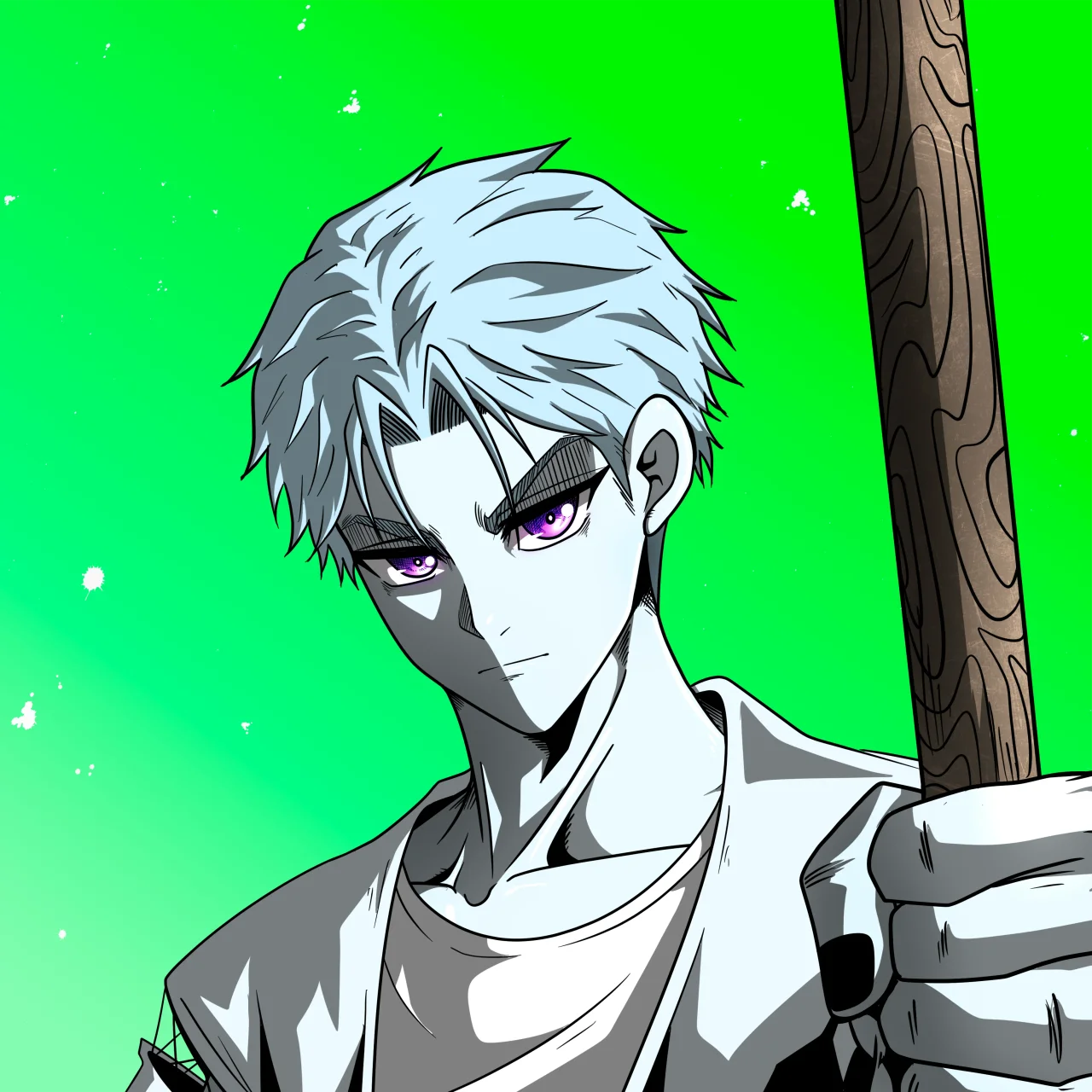 ALIEN #255. Alienzone digital collectible artwork. Eyes: Futâime; Hair: Ikemen; Mark: None.