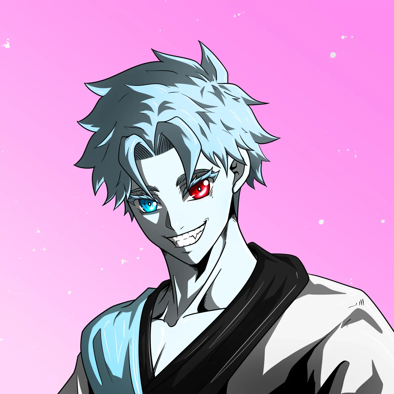 ALIEN #257. Alienzone digital collectible artwork. Eyes: Kôsaiishoku; Hair: Hankôteki; Mark: None.