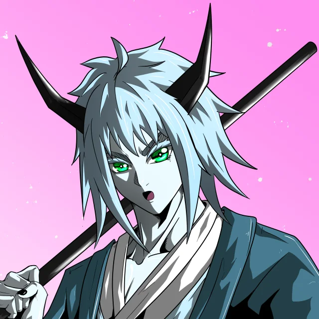 ALIEN #27. Alienzone digital collectible artwork. Eyes: Kôhaimoku; Hair: Akuma; Mark: None.