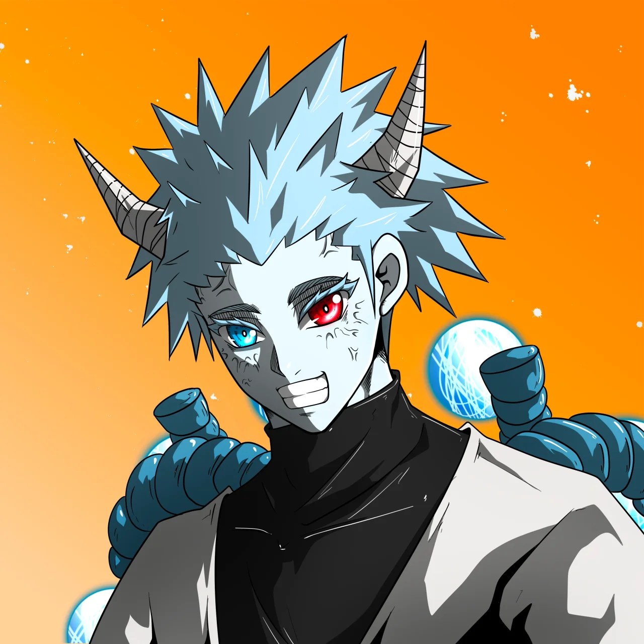 ALIEN #279. Alienzone digital collectible artwork. Eyes: Kôsaiishoku; Hair: Hôkaben; Mark: Kekkan.