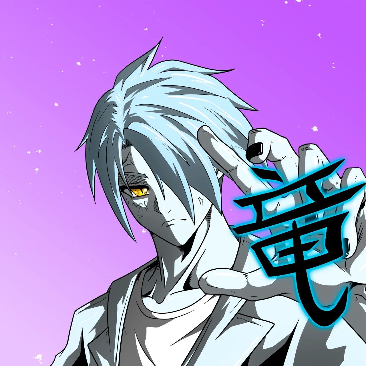 ALIEN #28. Alienzone digital collectible artwork. Eyes: Ryôshi; Hair: Hidarime; Mark: Kekkan.