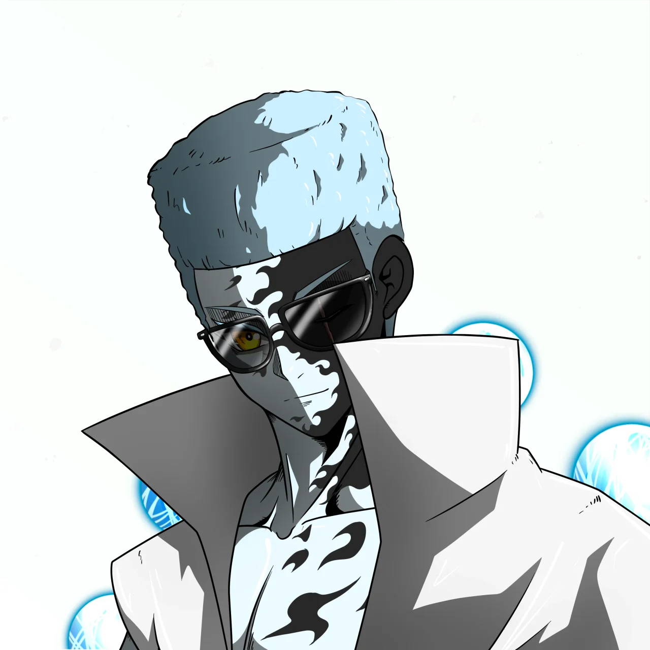 ALIEN #280. Alienzone digital collectible artwork. Eyes: Furukizu; Hair: Shikakui; Mark: Bachiadari.