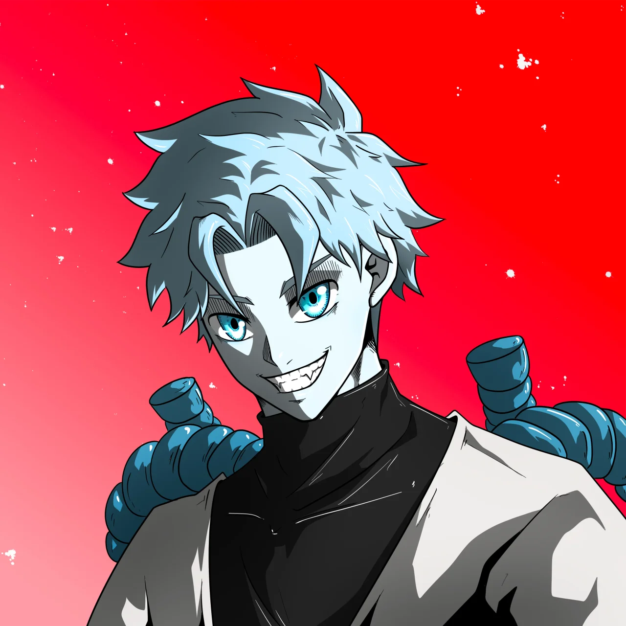ALIEN #281. Illustration du NFT Alienzone. Eyes: Sêmoku; Hair: Hankôteki; Mark: None.