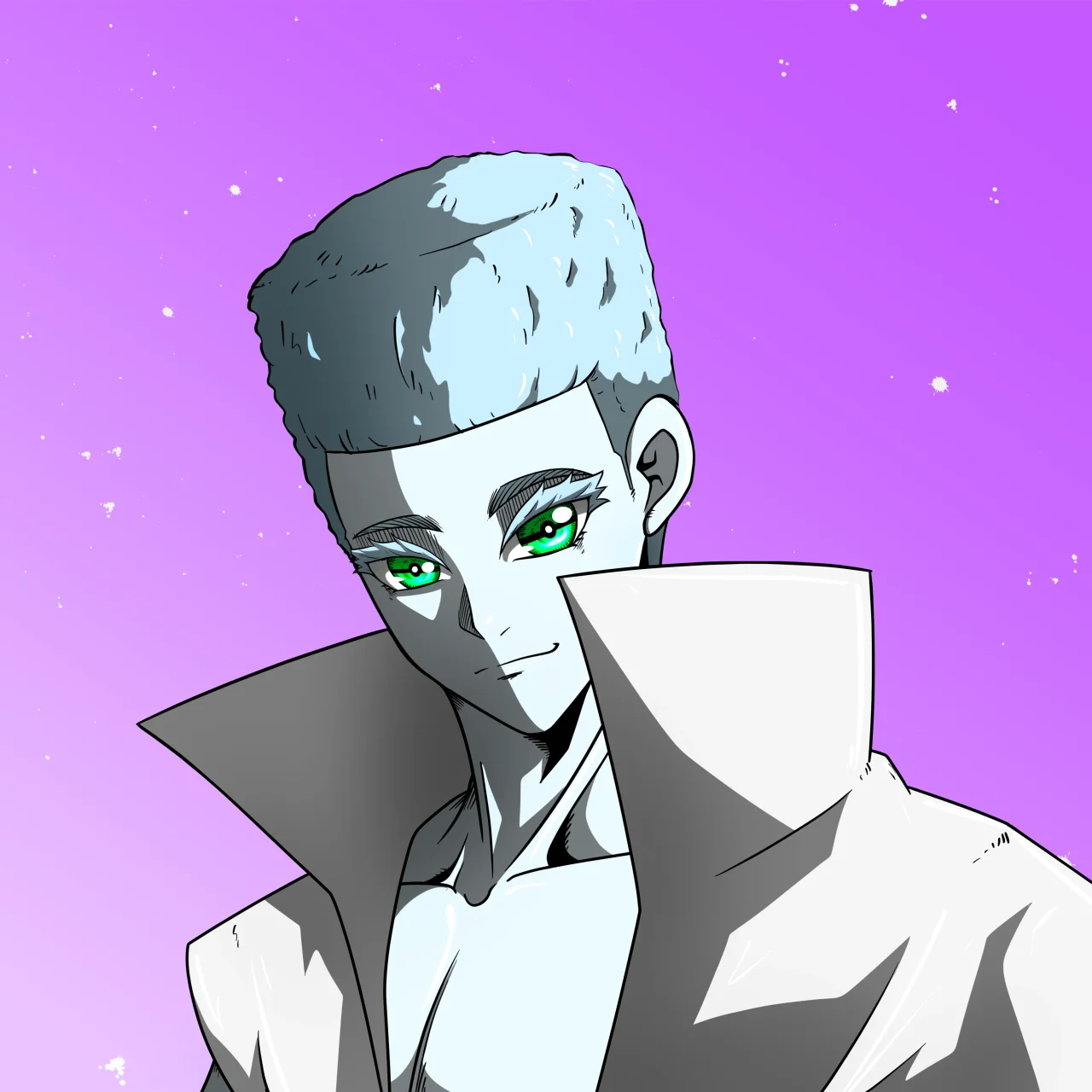 ALIEN #287. Alienzone digital collectible artwork. Eyes: Kôhaimoku; Hair: Shikakui; Mark: None.