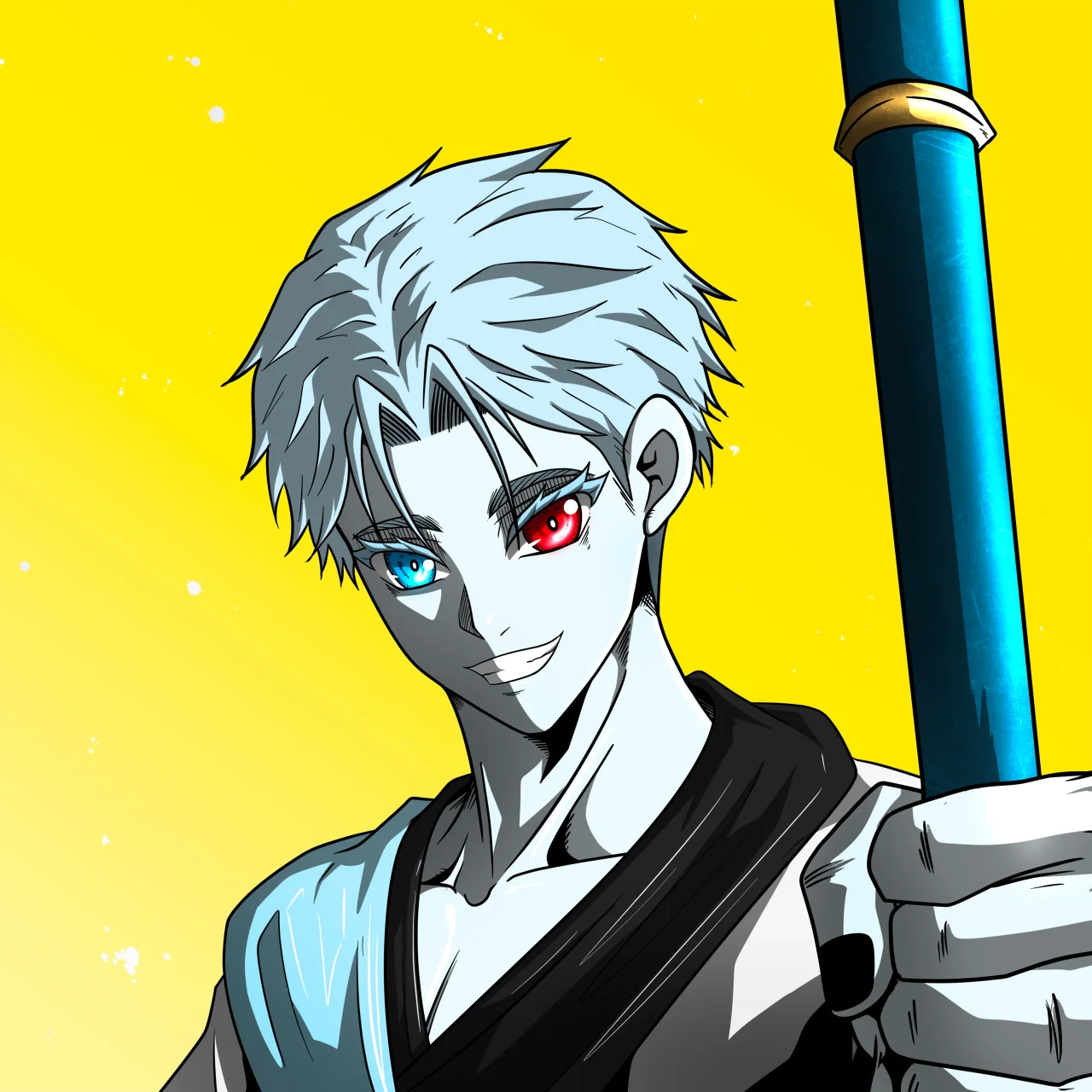 ALIEN #294. Alienzone digital collectible artwork. Eyes: Kôsaiishoku; Hair: Ikemen; Mark: None.