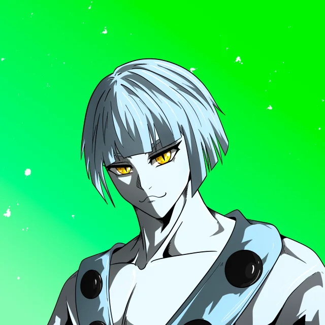 ALIEN #295. Alienzone digital collectible artwork. Eyes: Ryôshi; Hair: Taregami; Mark: None.