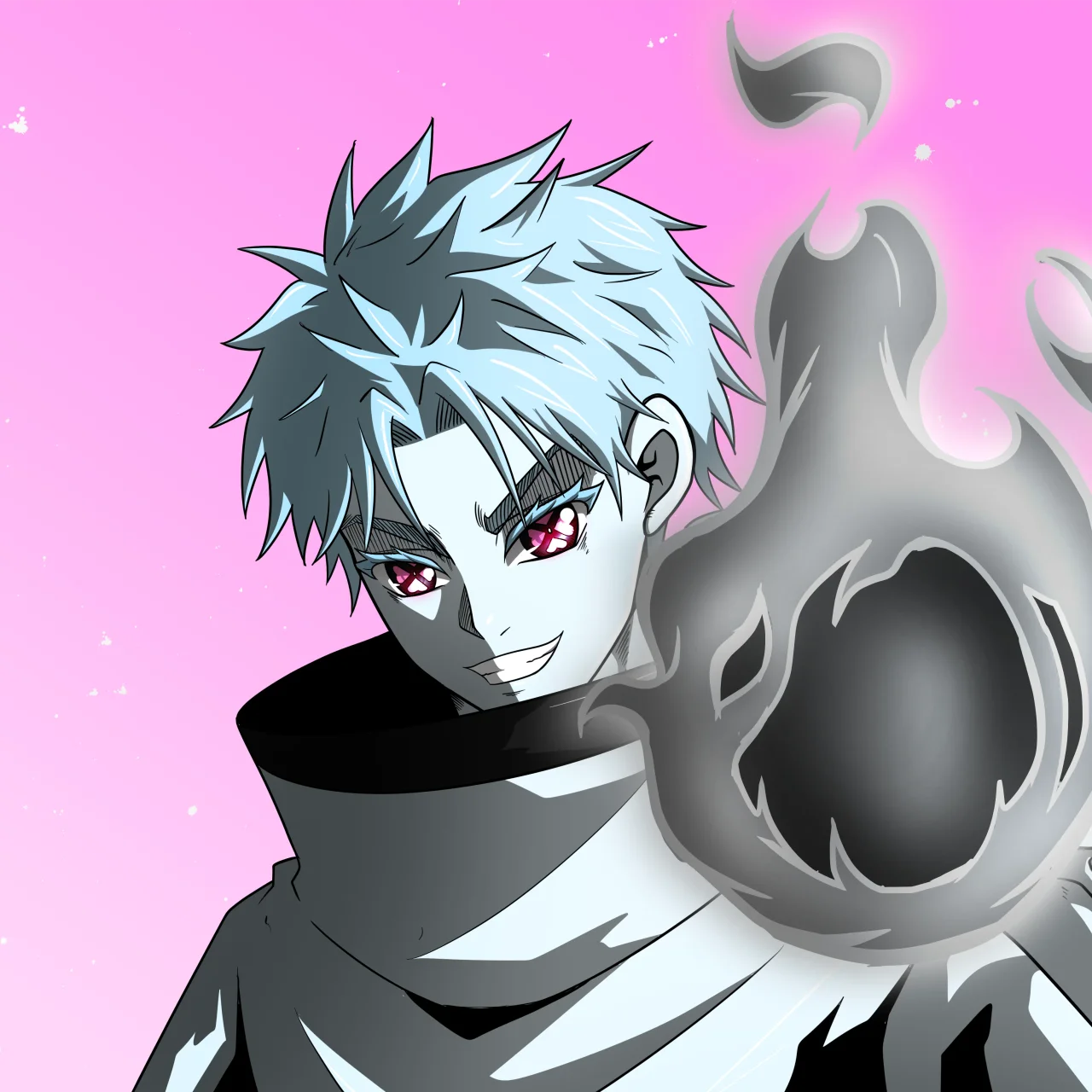 ALIEN #305. Illustration du NFT Alienzone. Eyes: Shinmoku; Hair: Sanzoku; Mark: None.