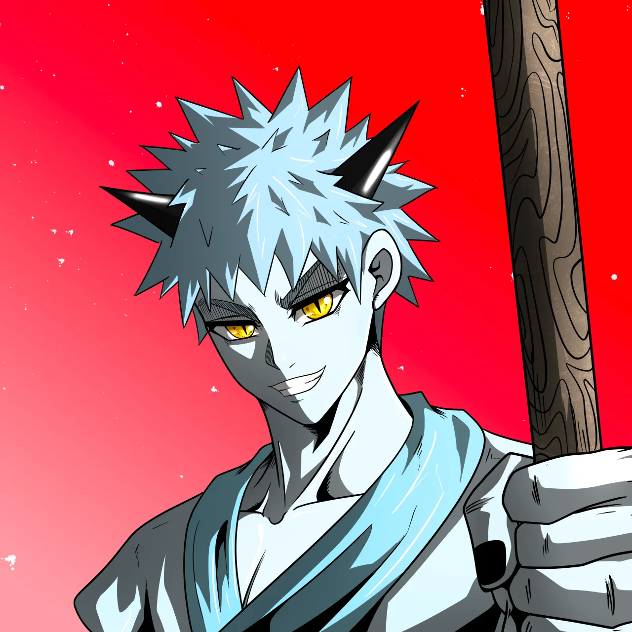 ALIEN #31. Illustration du NFT Alienzone. Eyes: Ryôshi; Hair: Senêben; Mark: None.