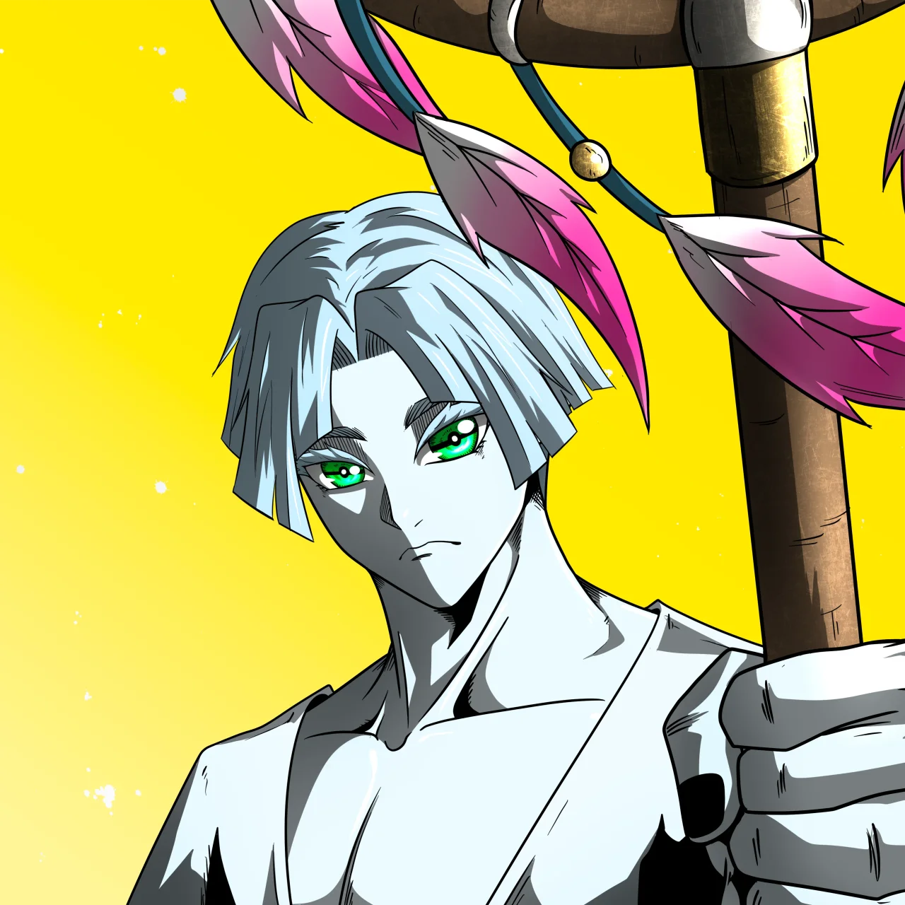 ALIEN #33. Alienzone digital collectible artwork. Eyes: Kôhaimoku; Hair: Zenbatsu; Mark: None.