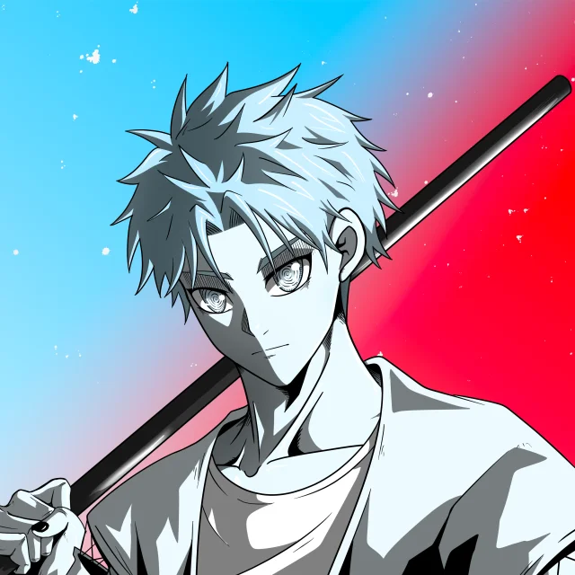 ALIEN #334. Illustration du NFT Alienzone. Eyes: Konran; Hair: Sanzoku; Mark: None.