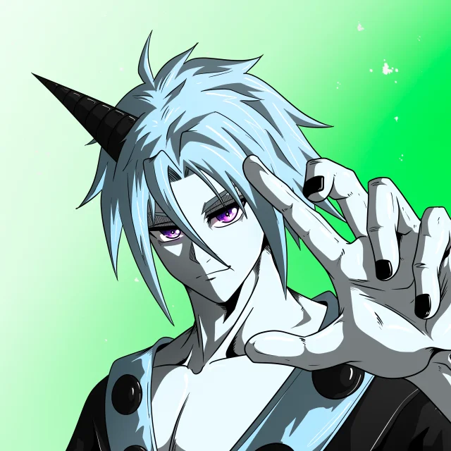 ALIEN #343. Illustration du NFT Alienzone. Eyes: Futâime; Hair: Anben; Mark: None.