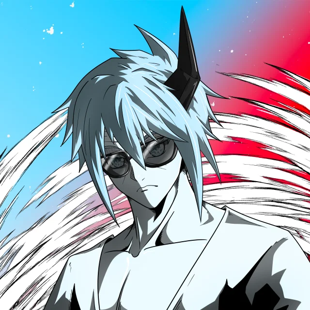 ALIEN #347. Illustration du NFT Alienzone. Eyes: Jûtenteki; Hair: Ôben; Mark: Senzo.