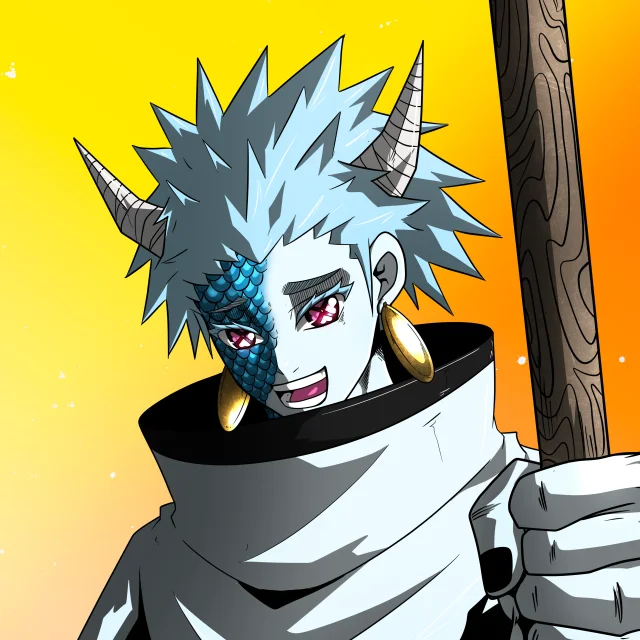 ALIEN #35. Alienzone digital collectible artwork. Eyes: Shinmoku; Hair: Hôkaben; Mark: Shinrin.