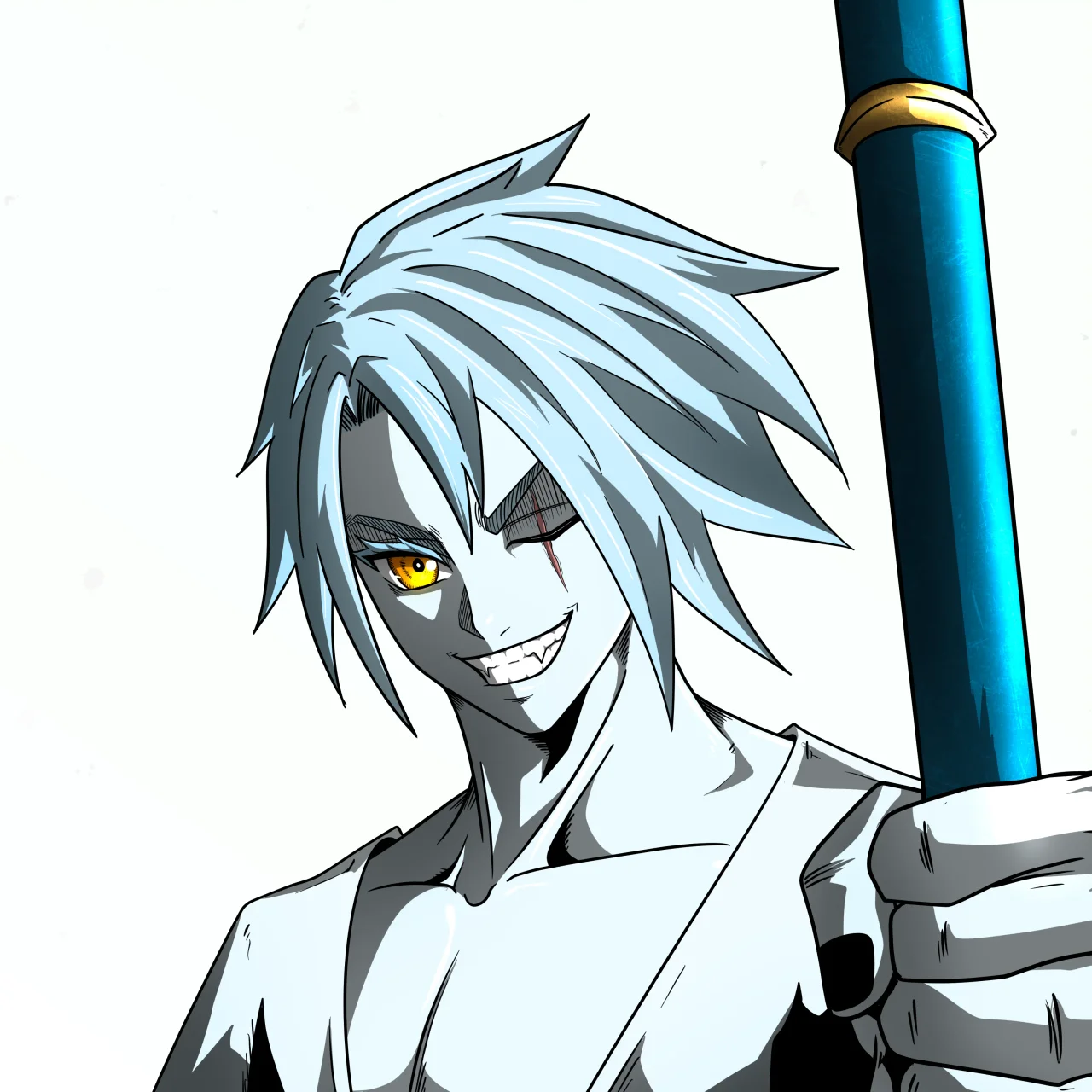 ALIEN #350. Illustration du NFT Alienzone. Eyes: Furukizu; Hair: Bôshuku; Mark: None.