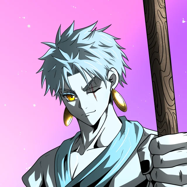 ALIEN #351. Illustration du NFT Alienzone. Eyes: Furukizu; Hair: Sanzoku; Mark: None.
